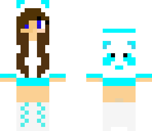 light blue panda girl
