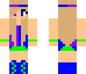 purple green and blue hipster girl