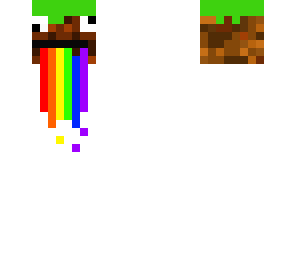 noob dirt block drooling rainbows