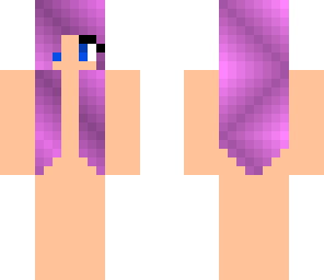 purple half pink hair skin base