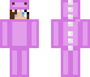 purple dino suit