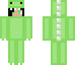 green dino suit