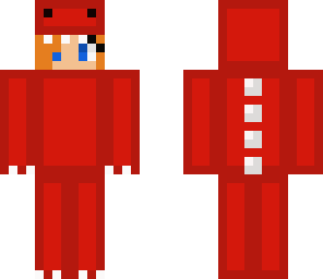 red dino suit