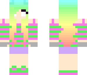 rainbow herobrine girl