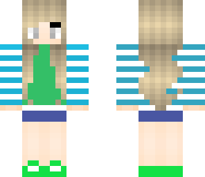 green and blue girl