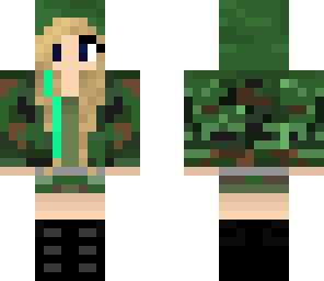 cute blonde girl in a camo hoodie