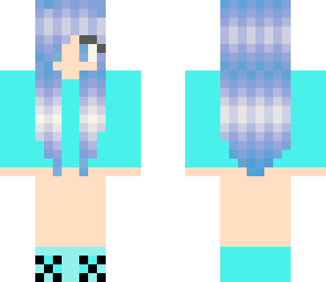 blue sweather with water hair