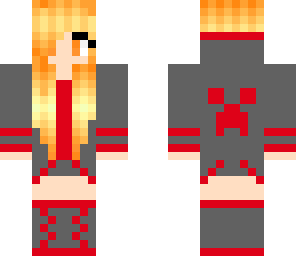 orange creeper hoodie girl
