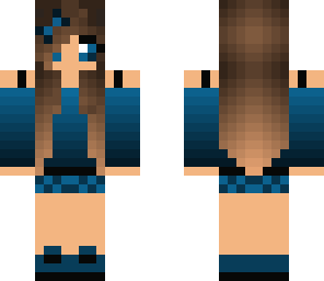 blue brunette girl