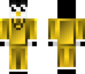 penguin in a gold suit