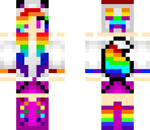 rainbow wolf girl