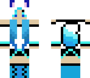 blue wolf girl with hoodie