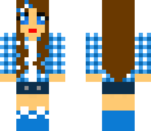 cute blue and white farm girl