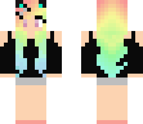 rainbow cat pastel girl