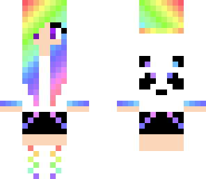 edited rainbow panda girl
