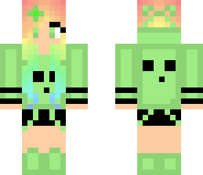 edited rainbow haired slime girl
