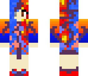 water and lava 2 obsidian on a girl