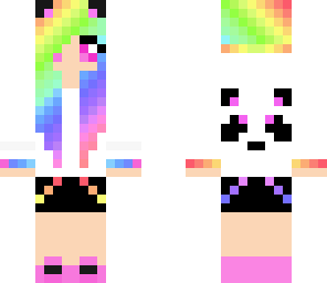 rainbow cat panda girl