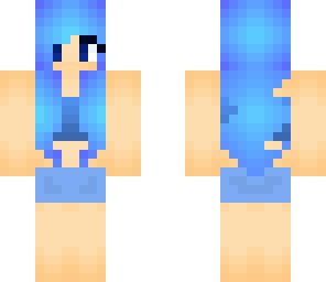 blue hair with clothes