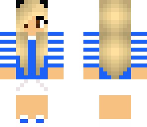 blue and white cat girl