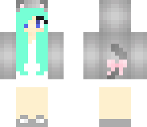 mint green kitty girl
