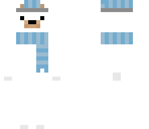 polar bear with blue cap and scarf