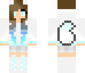 blue white fox girl