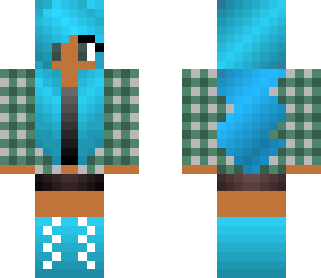 blue hair with plaid girl