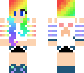rainbow girl with creeper hoodie