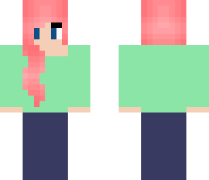 causual girl with pink hair