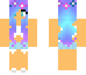 purple blue hair girl