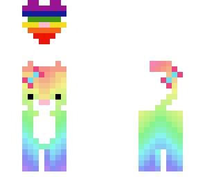 cute rainbow heart kitty