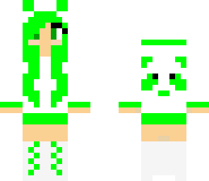 green panda girl