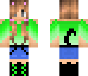 green kitty girl