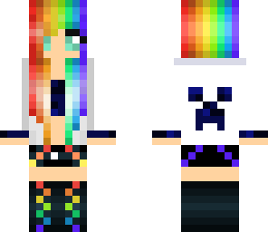 rainbow minecraft girl