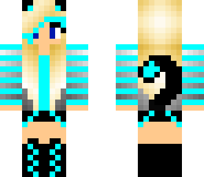 blue cat girl with head phones