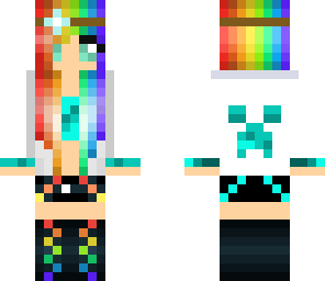 turqoiuse rainbow hippy girl