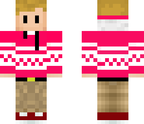 blond hair rose pink sweater