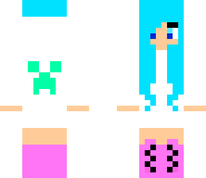 blue white and pink girl