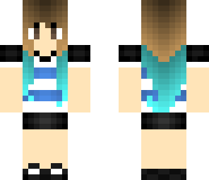 brown to blue ombre girl