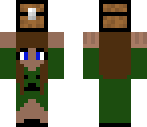 creeper princess holding a chest