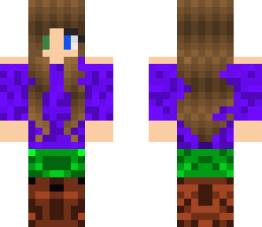 purple and green girl