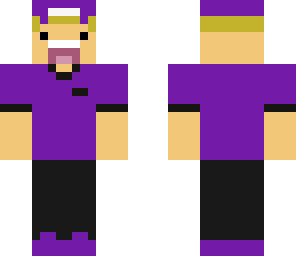 purple hat and shirt