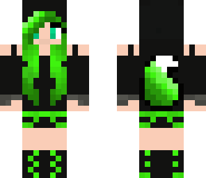 green neon wolf girl