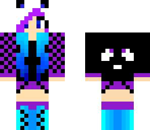 purple-blue panda girl