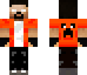 herobrine with an orange shirt
