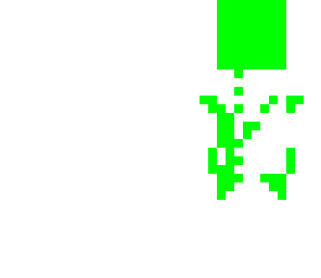 white skin and green face