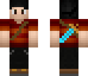 red lad with diamond sword