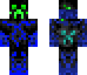 emerald creeper with blue hoodie