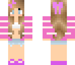 pink girly stripe skin